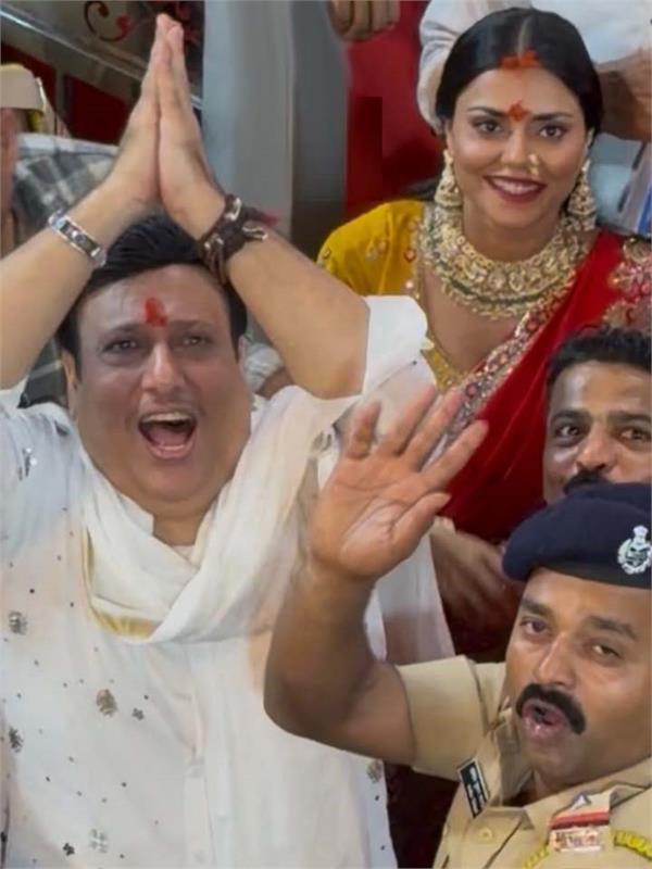 govinda on lalbaugcha raja appearance with  roopa  co star rani swarnkar