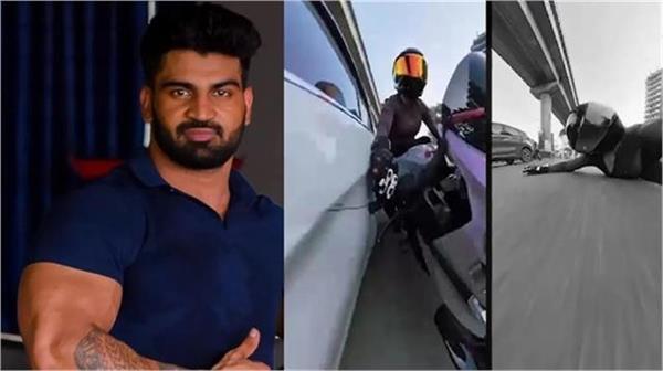female biker car driver arrested