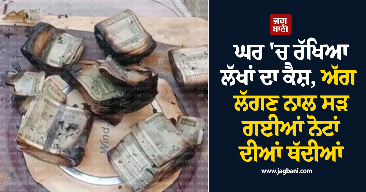 ਪੰਜਾਬ : ਸਾਈਬਰ ਠੱਗਾਂ ਡਰੋਂ ਘਰ 'ਚ ਰੱਖਿਆ ਲੱਖਾਂ ਦਾ ਕੈਸ਼, ਅੱਗ ਲੱਗਣ ਨਾਲ ਸੜ ਗਈਆਂ ਨੋਟਾਂ ਦੀਆਂ ਥੱਦੀਆਂ