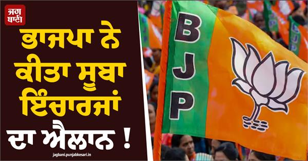 bjp state incharges co incharges nitin nabin