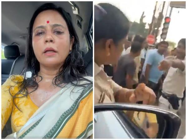 eggs thrown at trinamool mp mahua moitra