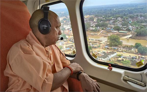 yogi adityanath  floods  aerial survey  chitrakoot