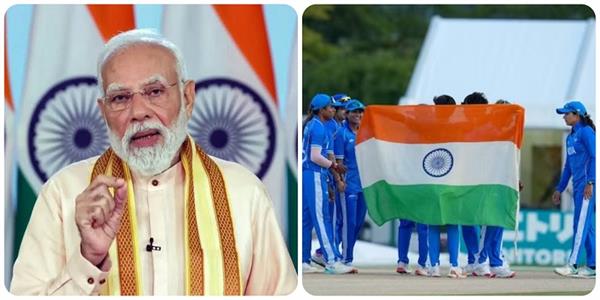 pm modi congratulated the women  s cricket team on winning the gold