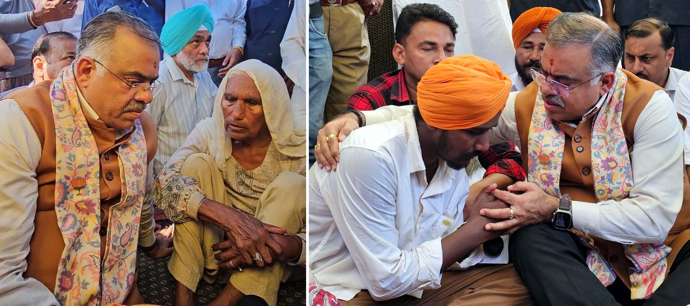 ਗੁਲਜ਼ਾਰ ਸਿੰਘ ਦੇ ਪਰਿਵਾਰ ਨਾਲ ਦੁੱਖ ਸਾਂਝਾ ਕਰਨ ਪਹੁੰਚੇ ਰਾਜ ਸਭਾ ਮੈਂਬਰ ਤਰੁਣ ਚੁੱਘ