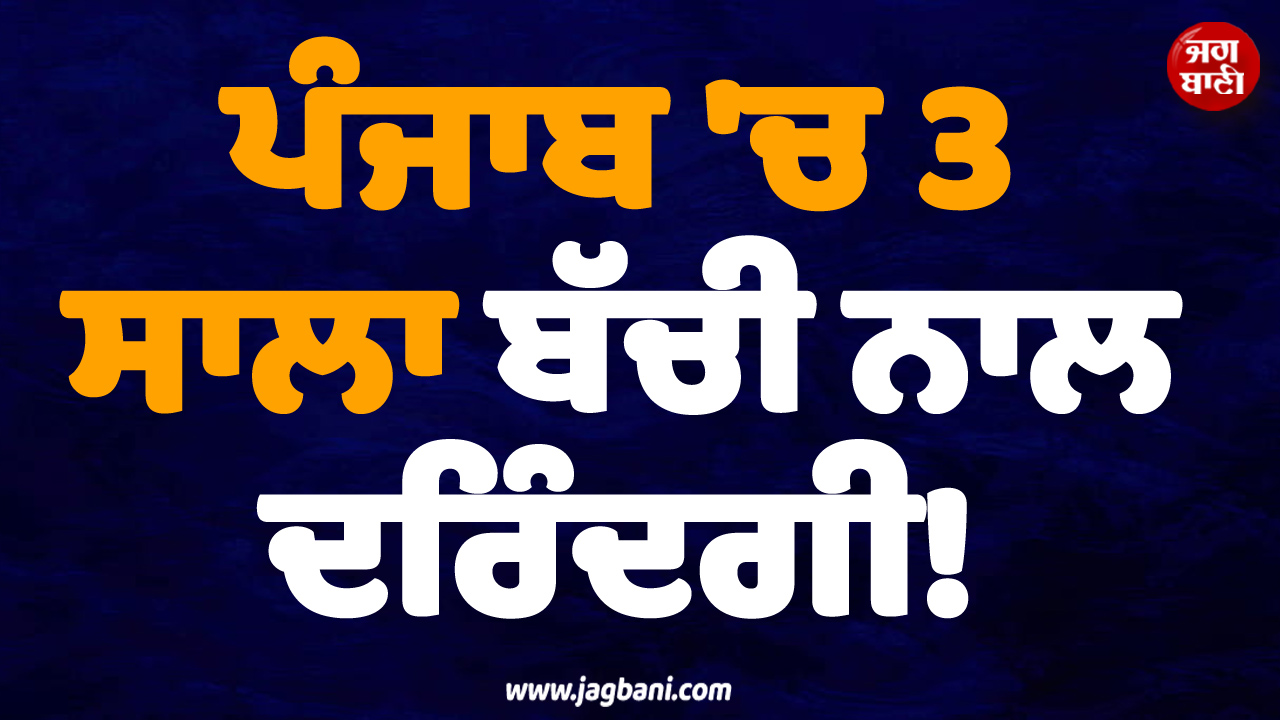 ਪੰਜਾਬ ''ਚ ਸ਼ਰਮਸਾਰ ਕਰਦੀ ਘਟਨਾ! 3 ਸਾਲਾ ਬੱਚੀ ਨਾਲ ਦਰਿੰਦਗੀ; ਗੁਪਤ ਅੰਗਾਂ ''ਤੇ ਲੱਗੀਆਂ ਸੱਟਾਂ